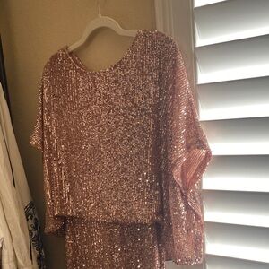 MARINA Glittering Rose Gold Dress